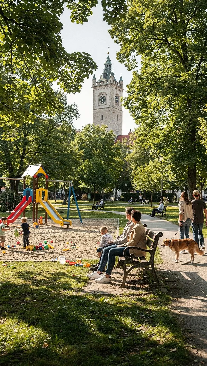 Rodina objevující starobylé památky v Kutné Hoře, včetně kostnice